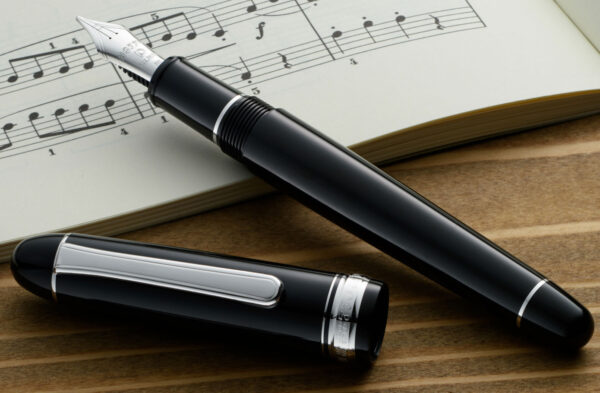 platinum 3776 century black silver music pen