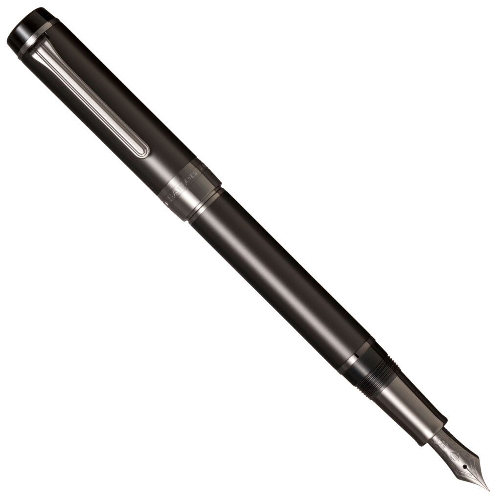 Sailor Cylint Matte Black Stainless Steel fountain pen posted
