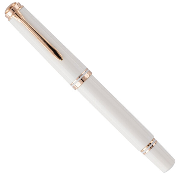 Pelikan Souverän M600 White and Rose Gold Special Edition fountain pen capped