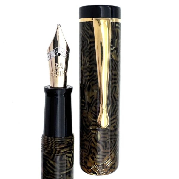 Bexley Tiger Eye fountain pen - nib and cap