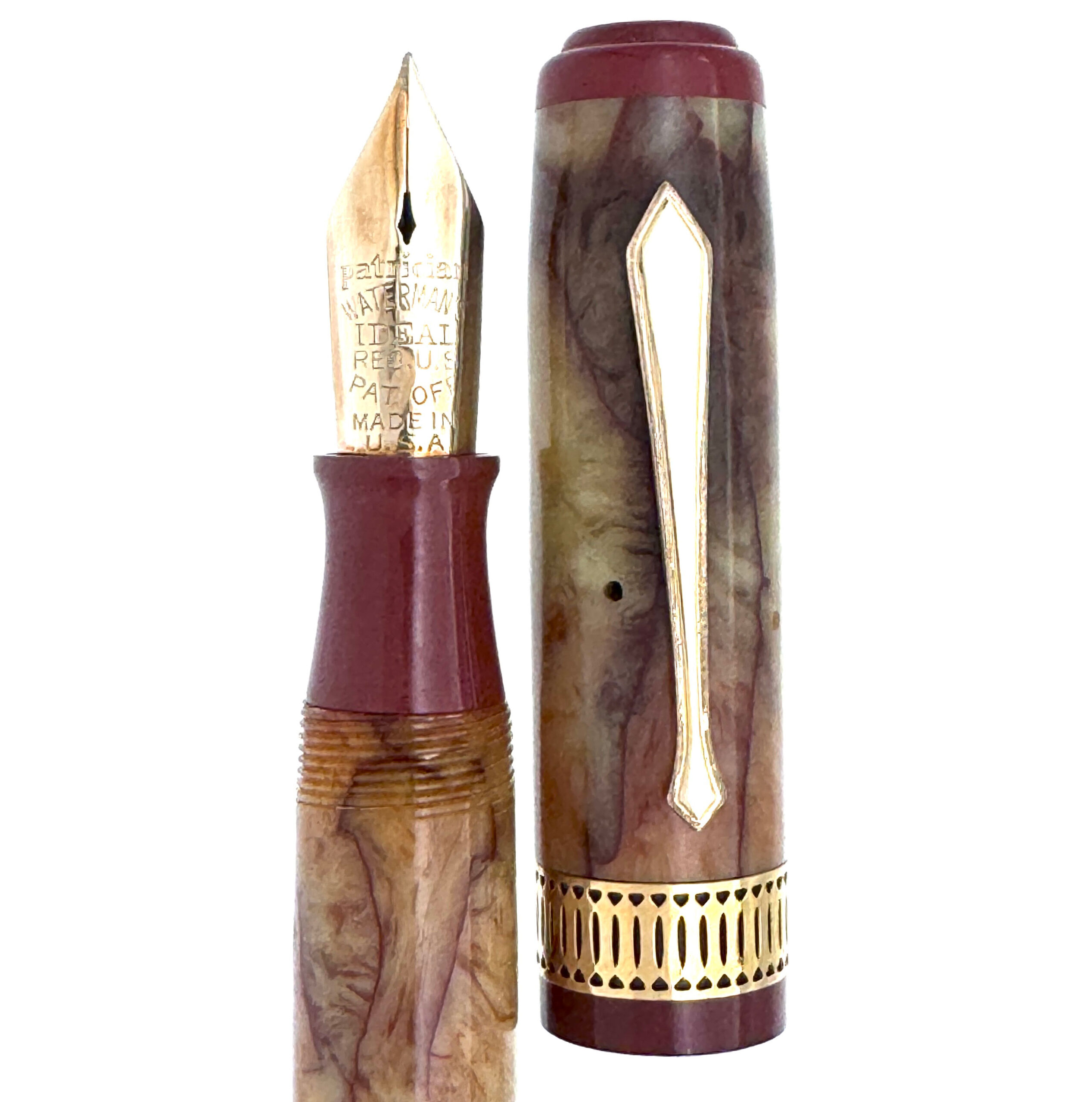 Waterman Patrician Onyx fountain pen cap and barrel