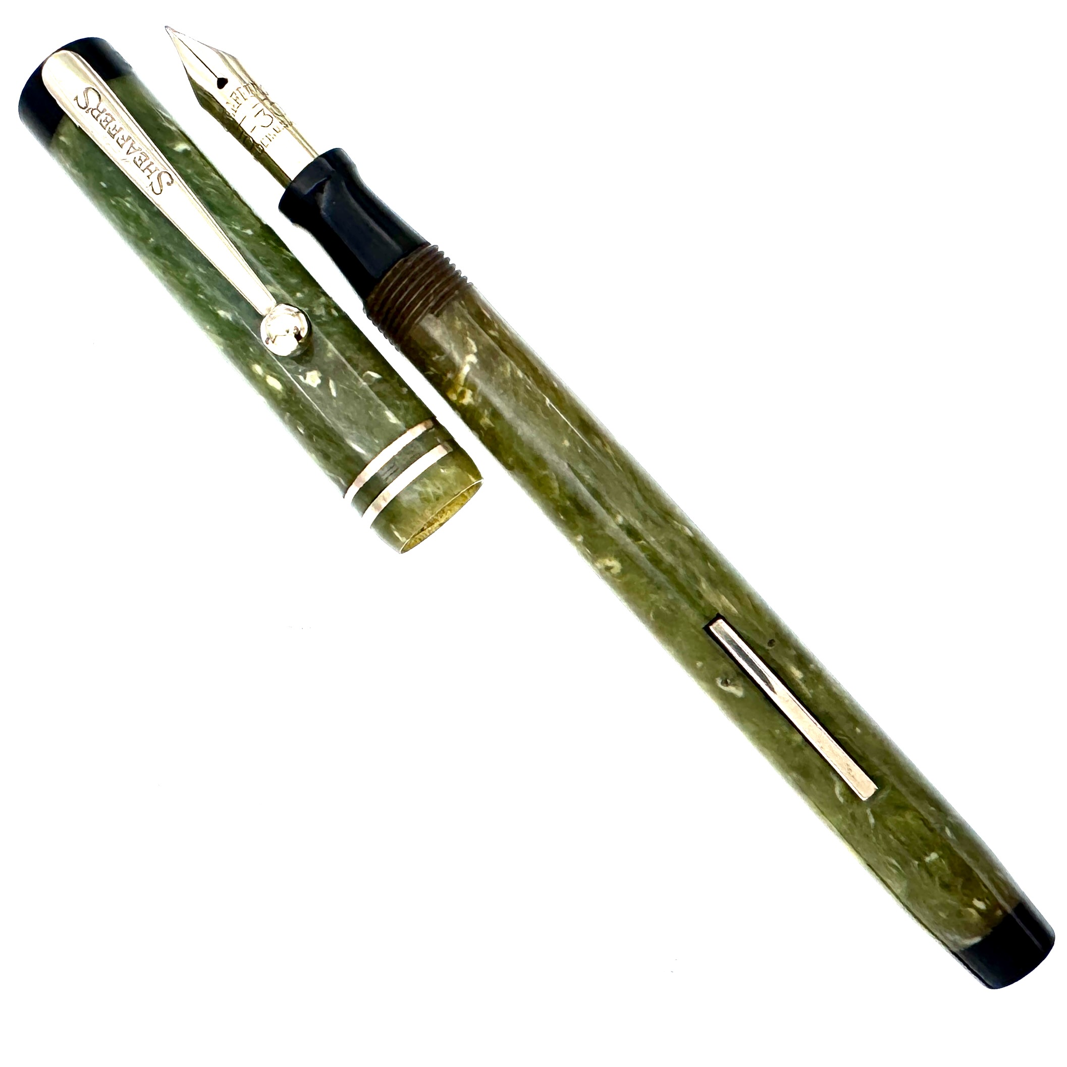 Sheaffer's 5-30 Jade fountain pen-hero and cap