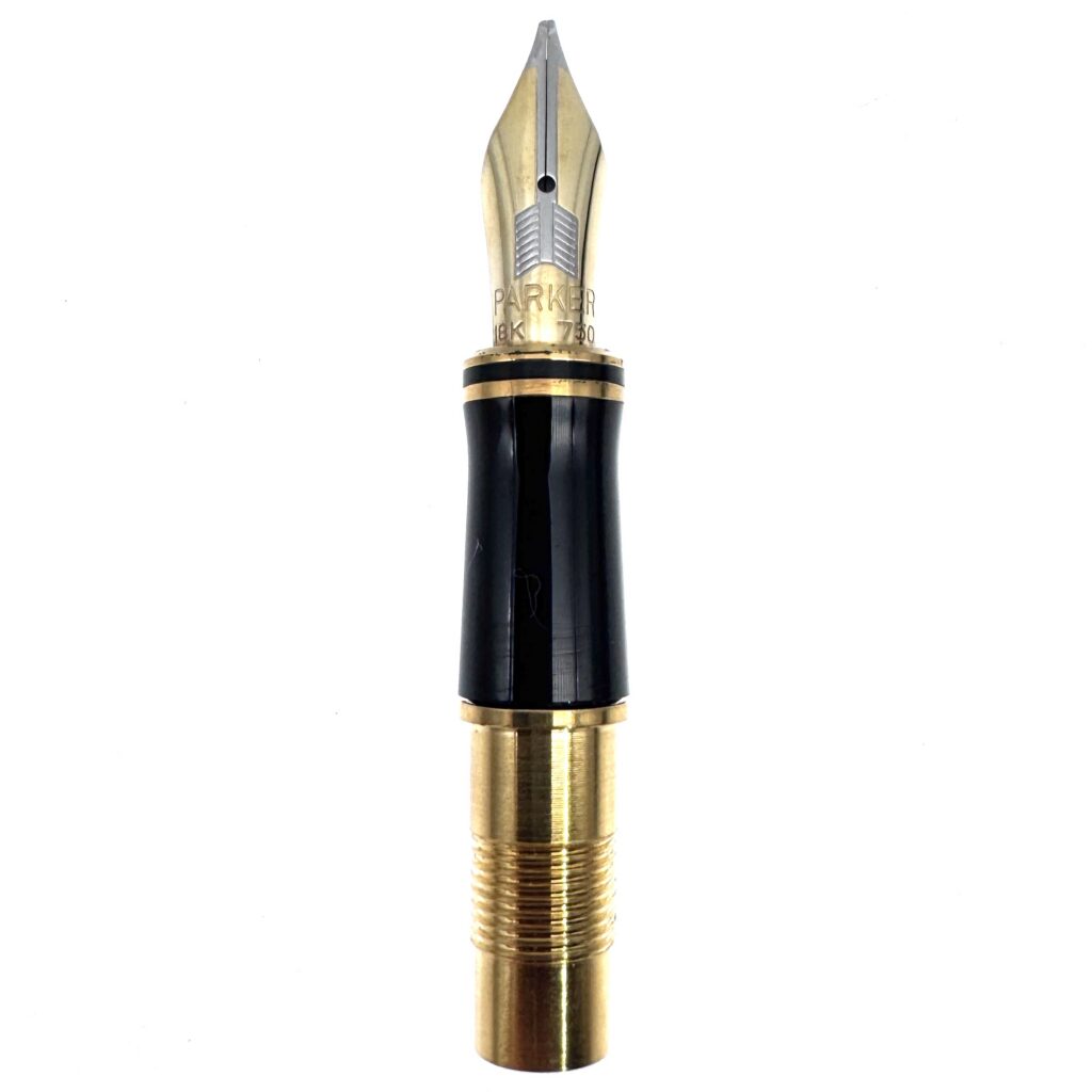 Parker Duofold International Broad Left Oblique nib and section