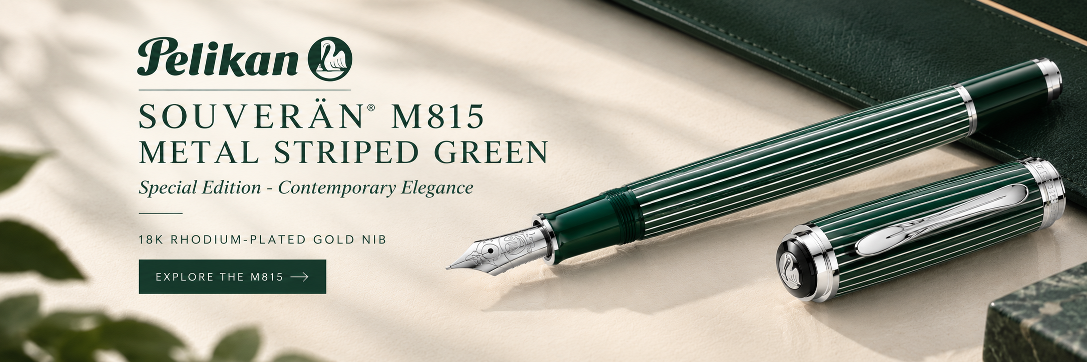 Pelikan Souverän M815 Metal Striped Green